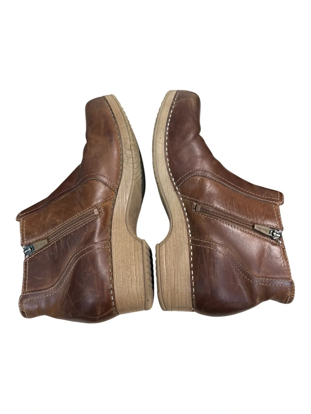 Dansko Ankle Booties Brown Leather Size 40 9.5/10